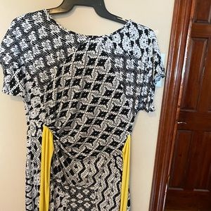 White and black dress